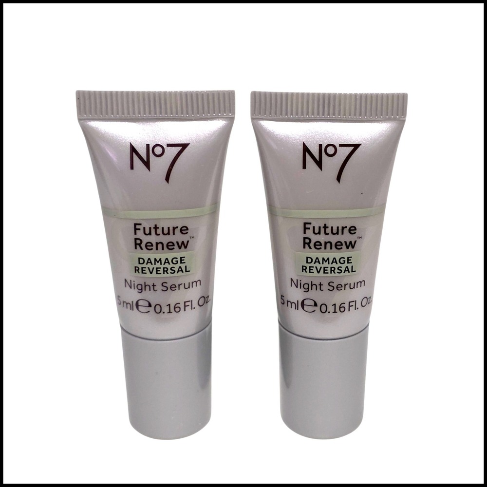 2 x No7 Future Renew Damage Reversal Night Serum 5ml 0.16‎ Fl Oz Travel Size